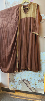 Premium Mul Chanderi suit set in brown