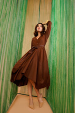 Pretty cotton one piece in brown