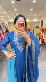 Pure Banarasi two tone Mul chanderi suit set