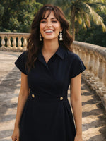 Pretty cotton one piece desss black