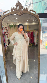 Premium Mul chanderi with heavy hand work full suit set