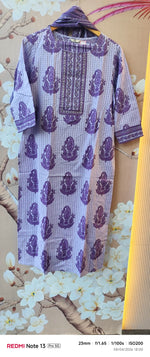 pretty cotton full suit in purpel colour