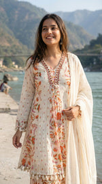 Pretty Kota cotton lining plazzo suit set in orange