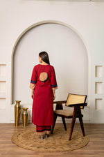 Super smart cotton full suit set in red n black