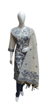 Premium jamdani suit set in blue