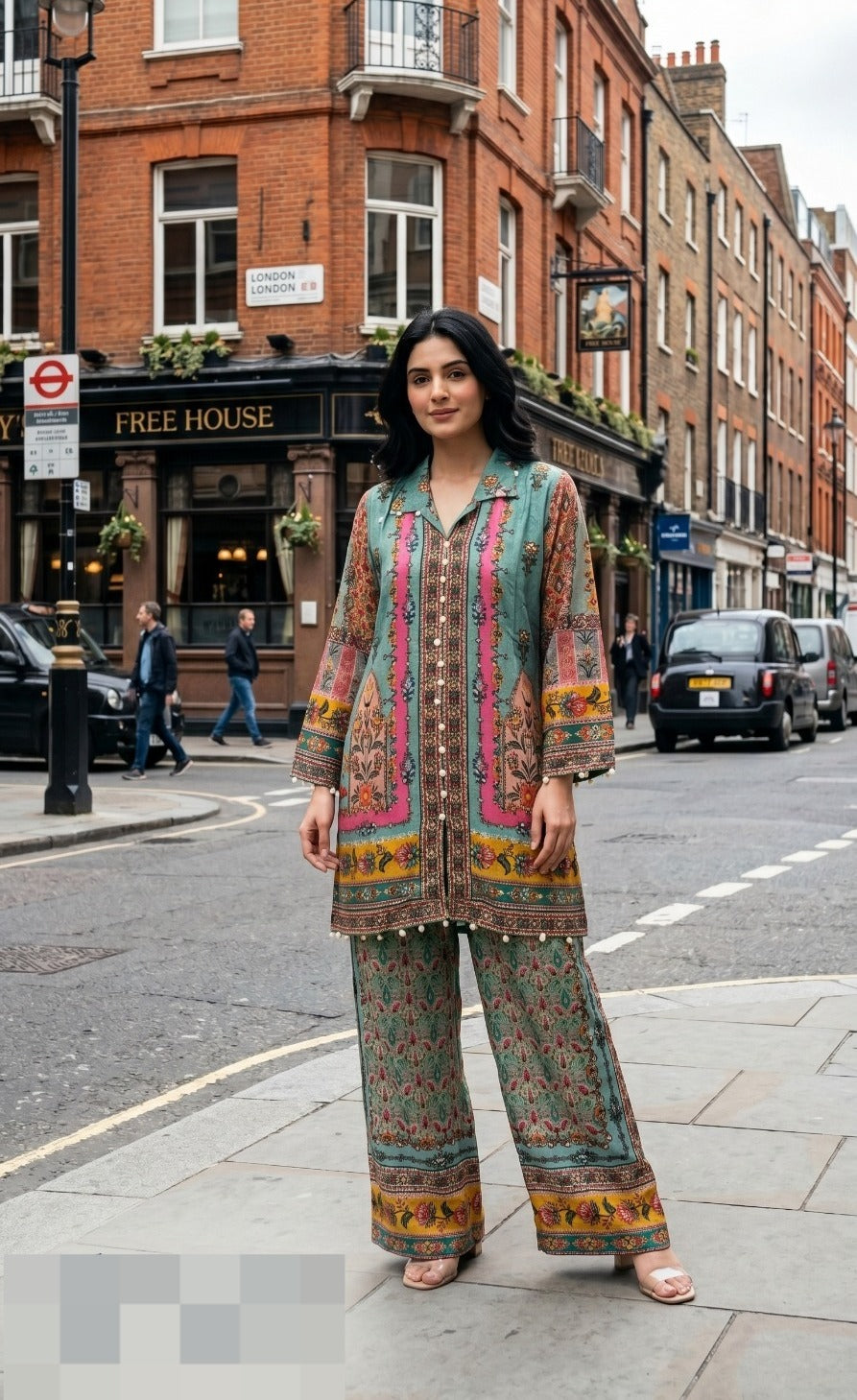 Pure crepe designer super smart co ord comes with inner