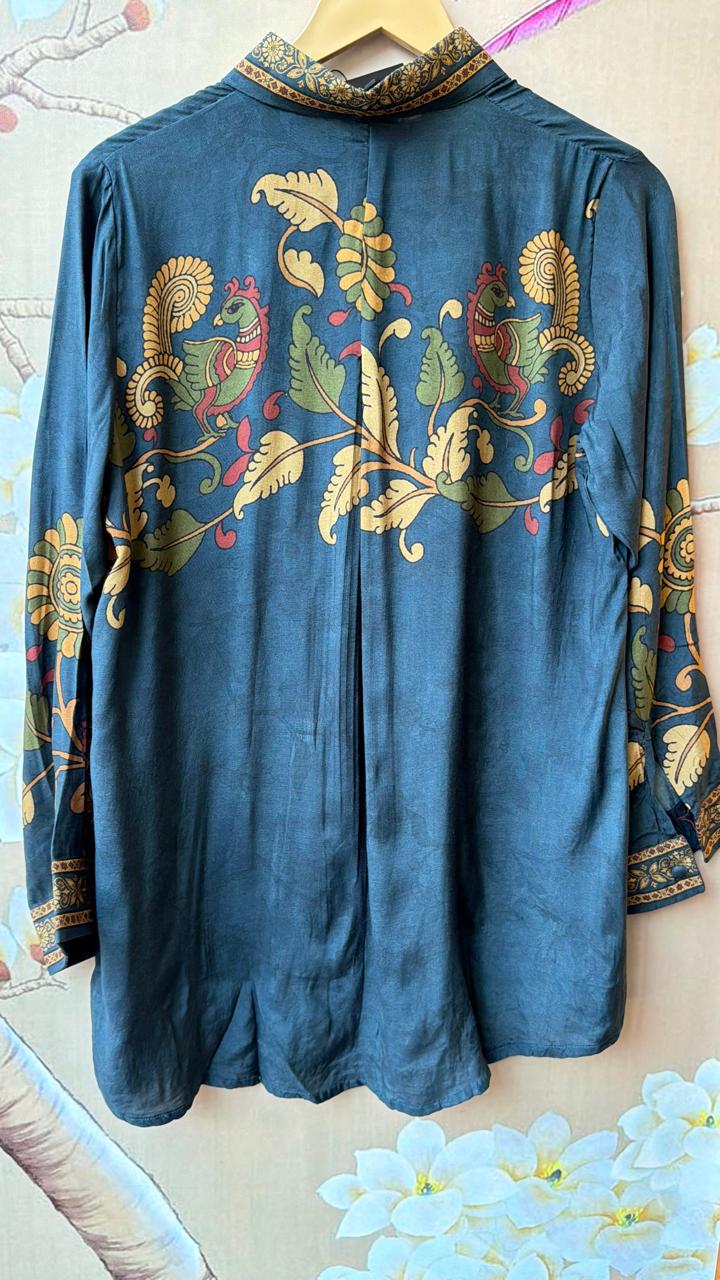 Mul silk front n back Kalamkari shirt