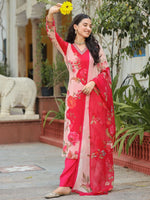 Pretty pure organza digital printed suit set with lining