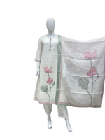 Pure linen cotton with lining and githan work ! A most elegant piece