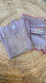 Premium tissue designer back suit set purple
