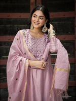 Stunning Mul chanderi suit with beautiful embroidery