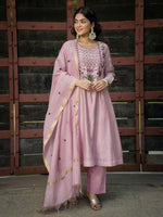Stunning Mul chanderi suit with beautiful embroidery