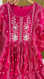 Pure mul cotton bandhani lining kurta pant in pink