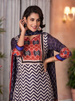 Pure muslin ajrakh suit set