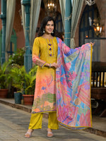 Pure muslin silk digital printed suit