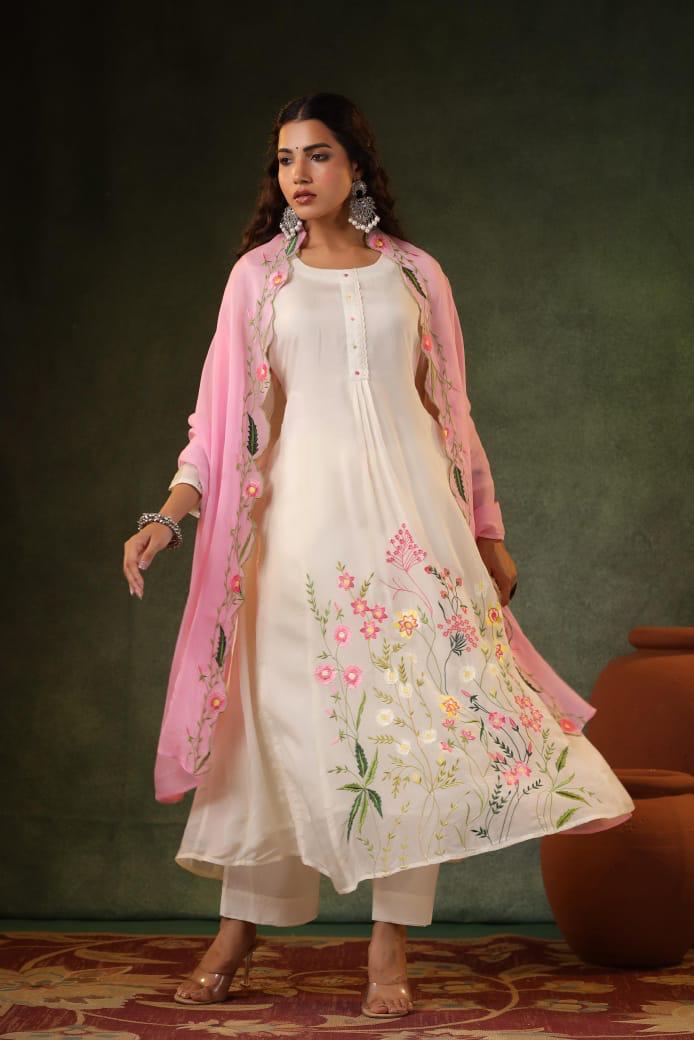 Pure orgenza applique work suit set