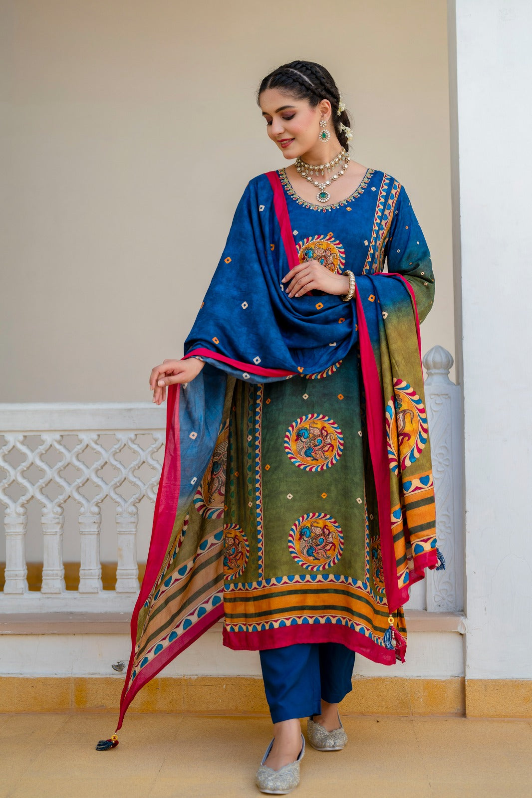 Premium crepe digital printed suit set