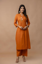 Pretty cotton embroidered suit set