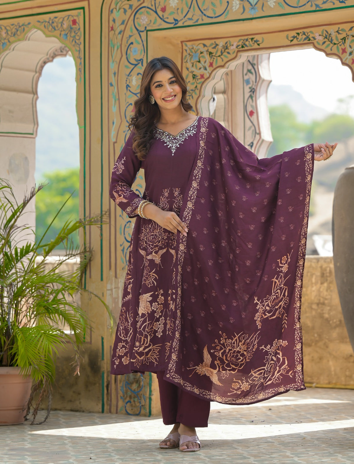 Premium dola silk digital printed suit set
