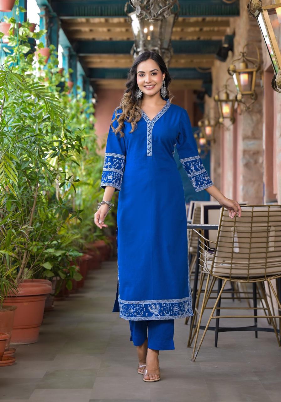 Gorgeous cotton Worli art cotton kurta pant