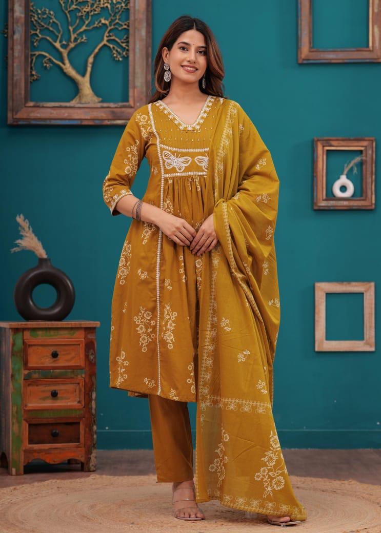 Pretty cotton designer suit set