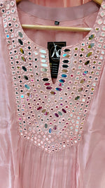 Pretty Mul chanderi real mirror designer sleeves and pant