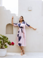 Gorgeous applique work one piece dress with belt