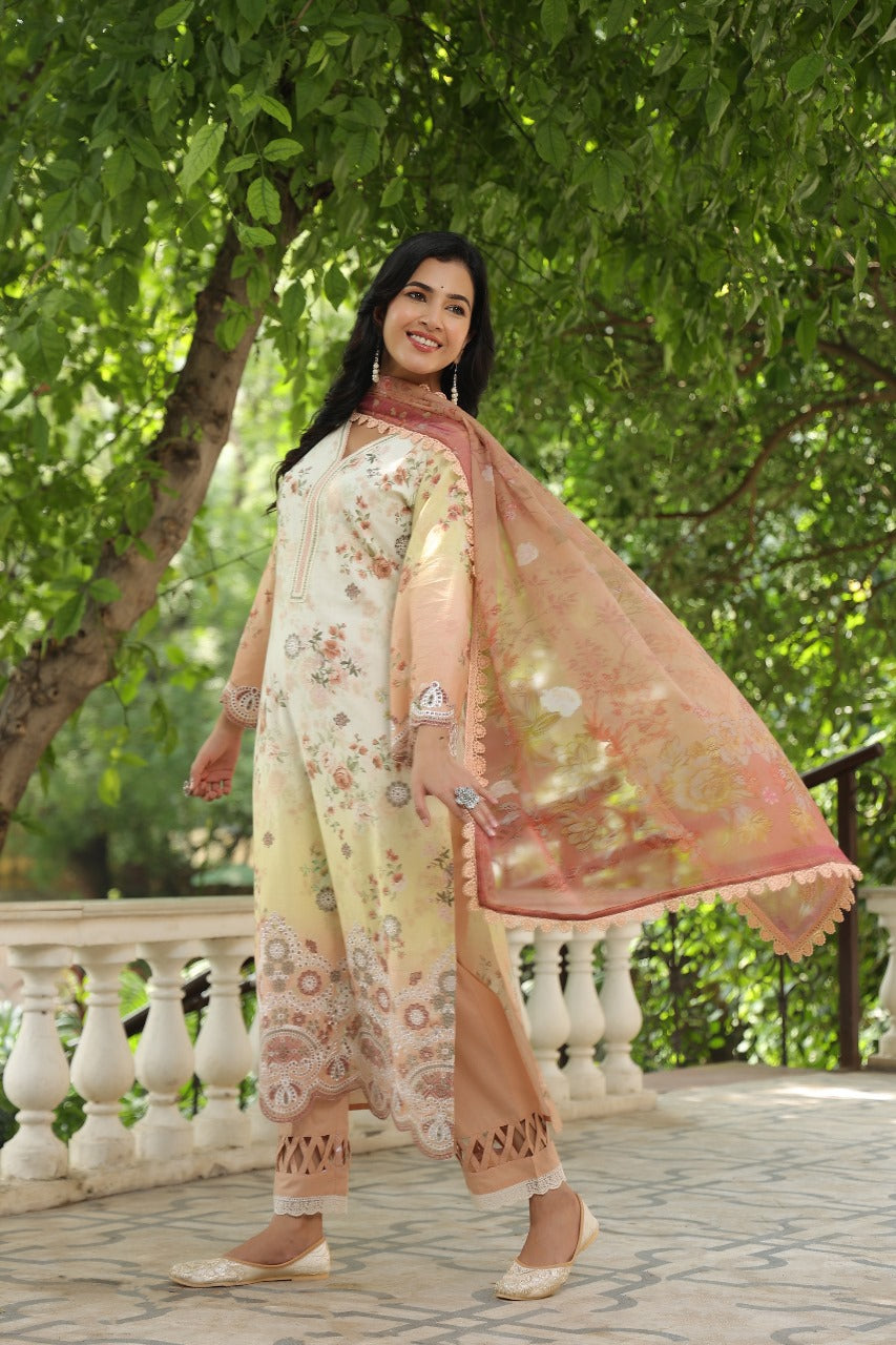 Premium digital printed shifli hand work