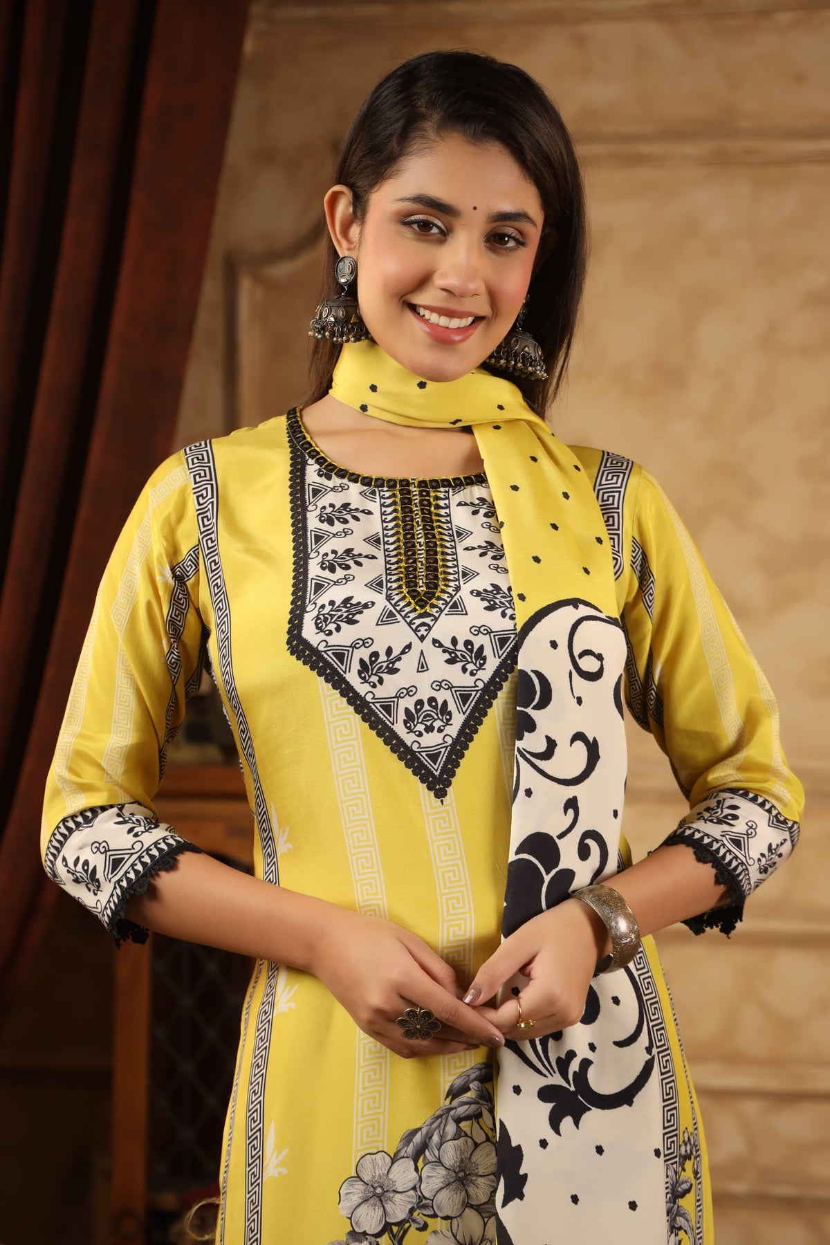 Pure crepe full suit set