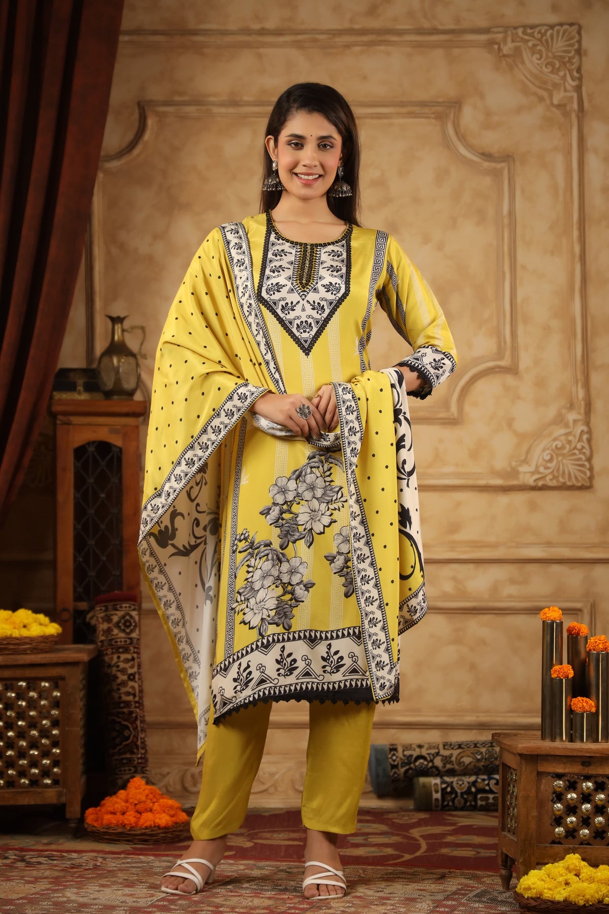 Pure crepe full suit set