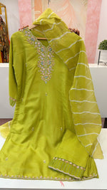 Pretty dola silk heavy hand work lining suit set with designer pant