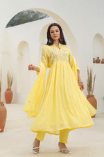 Mul cotton lining embroidered full suit