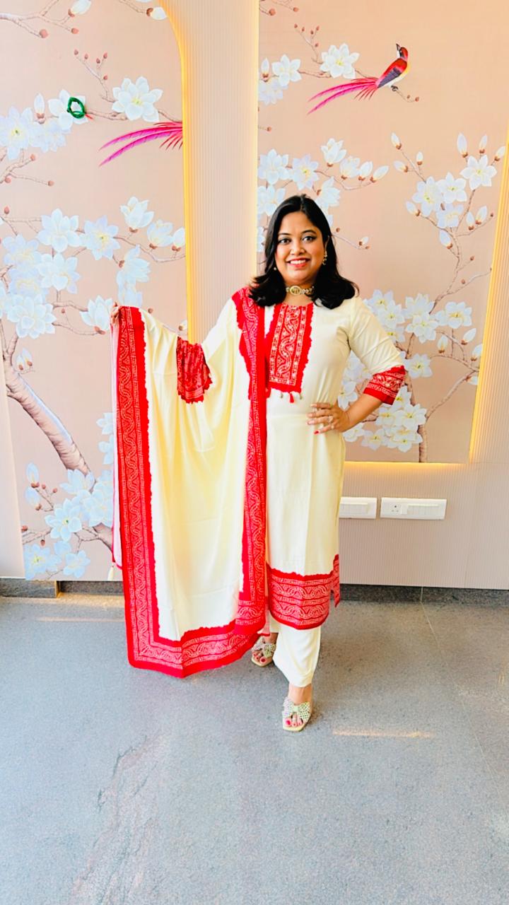 Gorgeous heavy rayon with zardosi work full suit