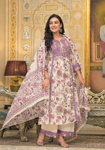 Premium cotton suit set paired with pretty yoke