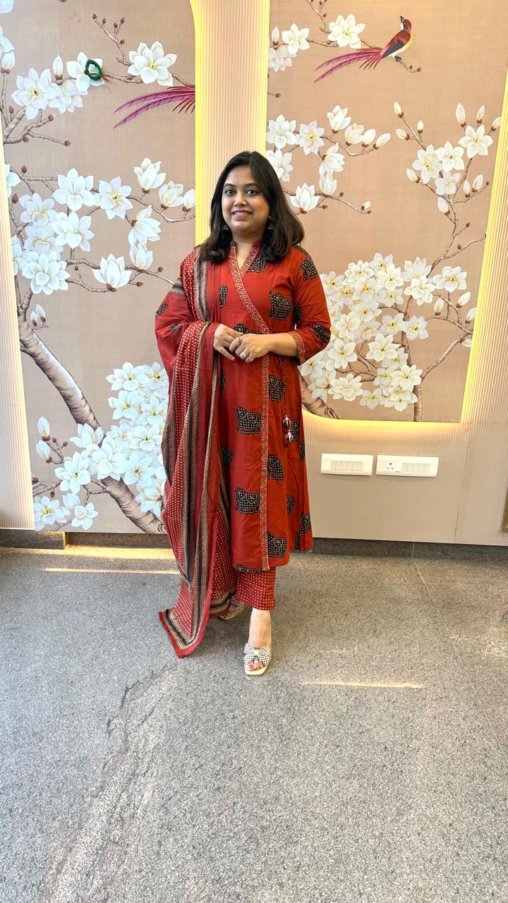 Cotton angrakha full suit set