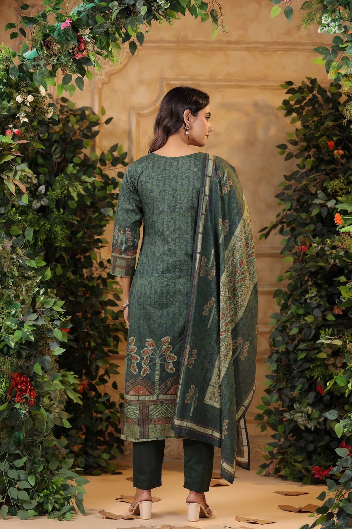 Pure cotton katha stitch suit set