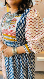 Gorgeous beauty lining cotton suit set in blue