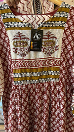 Gorgeous beauty lining cotton suit set in red