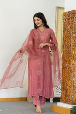 Mul chanderi Zari detailing lining full suit set