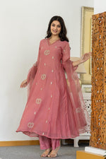 Mul chanderi Zari detailing lining full suit set