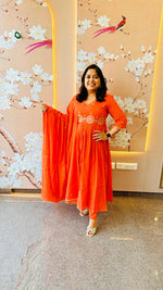 Pure cotton Anarkali half lining suit set