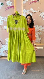 Pure cotton Anarkali half lining suit set