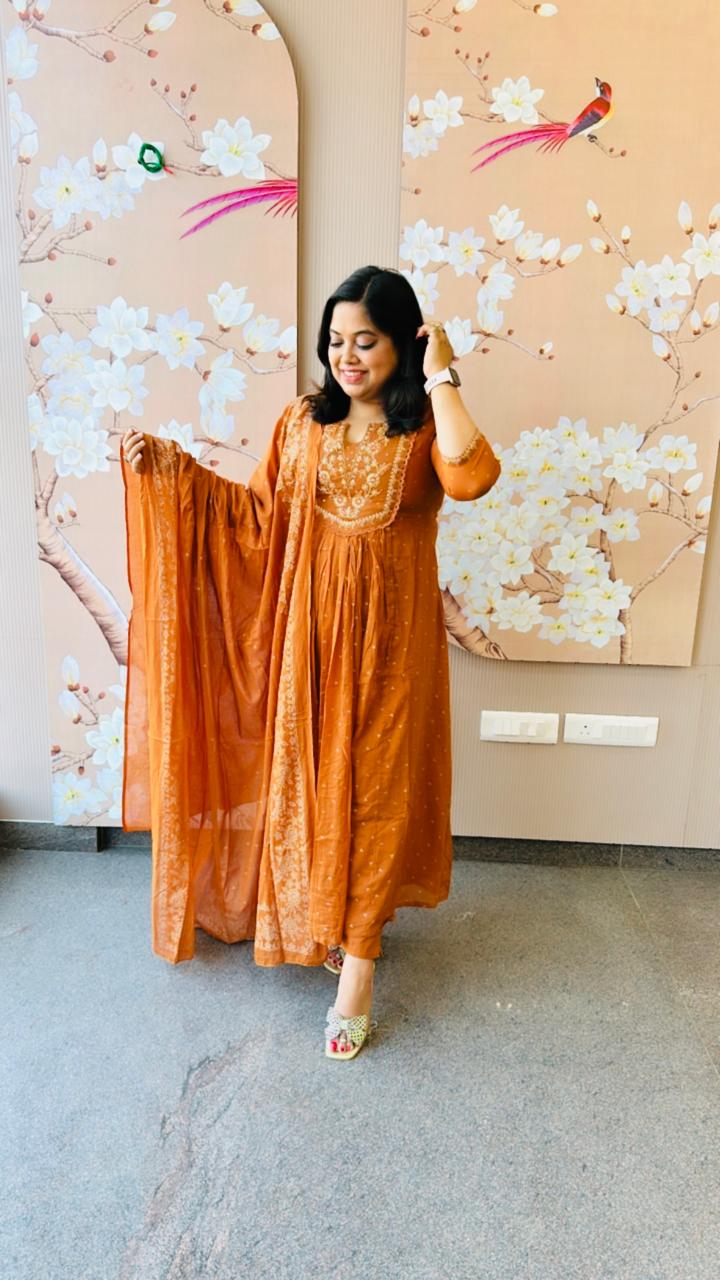 Pretty mul cotton lining suit set