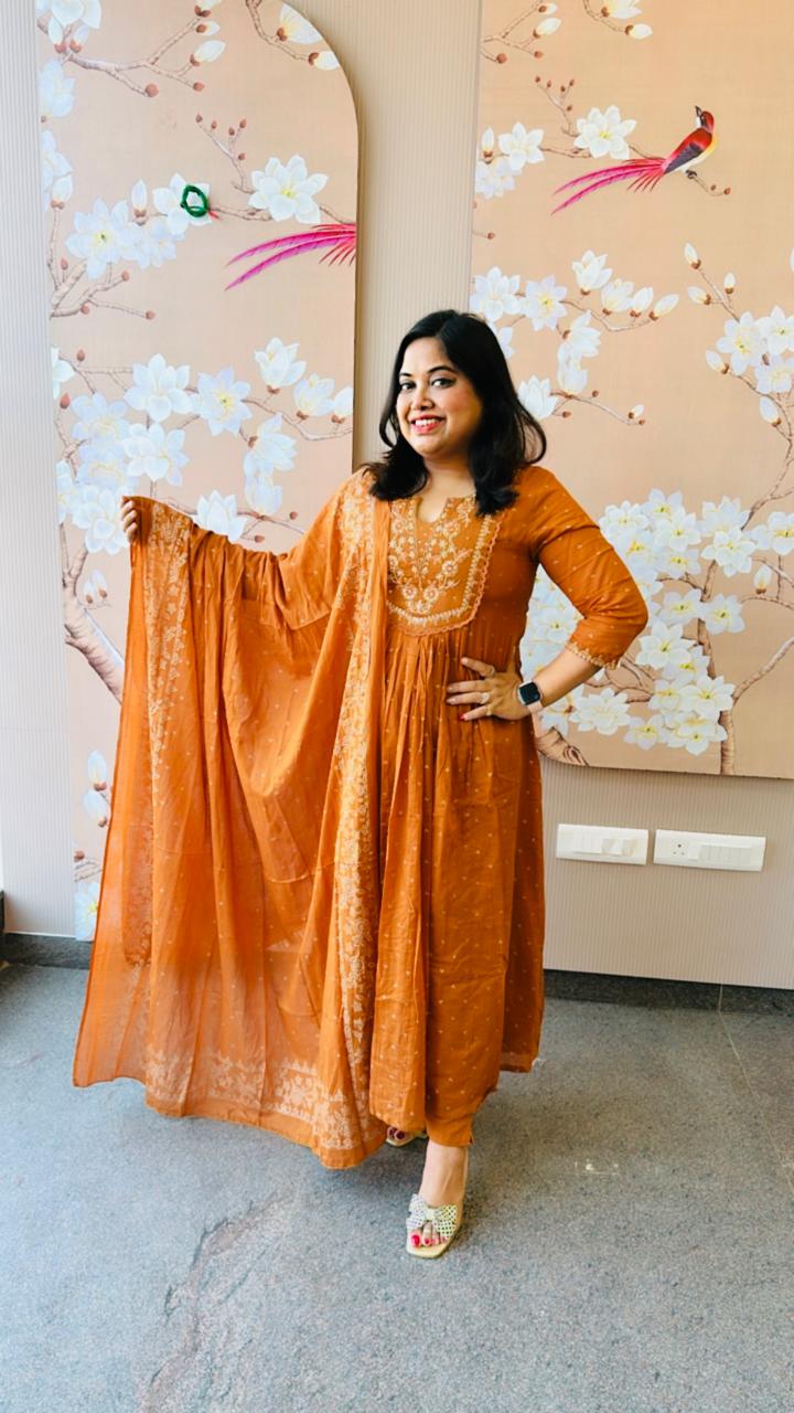 Pretty mul cotton lining suit set