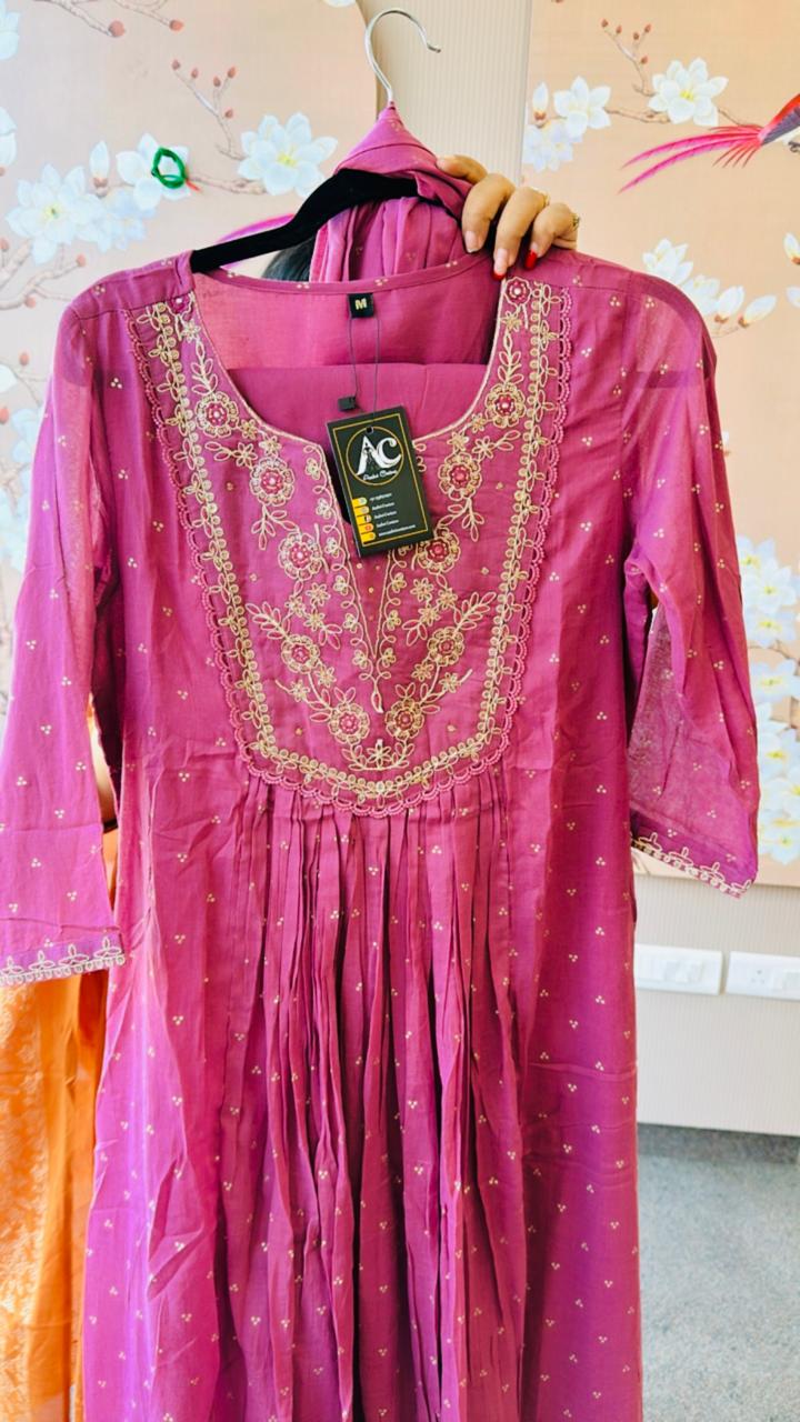 Pretty mul cotton lining suit set