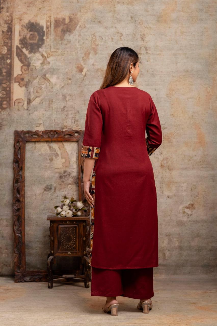 Preety cotton suit set paired with premium dupatta