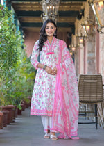 Wow cotton A line Anarkali suit set