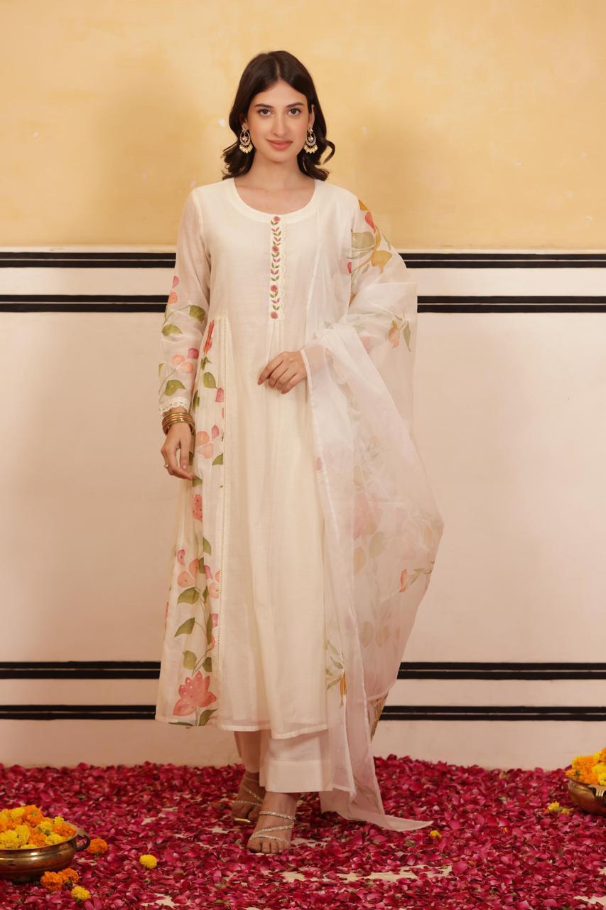 Gorgeous Mul chanderi suit set