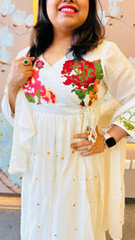 Pure Mul cotton lining angrakha pattern embroidered full suit set (better to opt a bigger size )