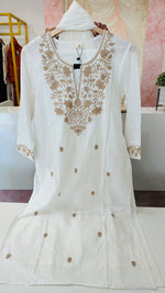 Pretty chikankari lining full suit in brown